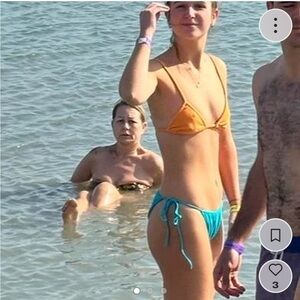 Faithfull the Brand Orange and Blue Bikini